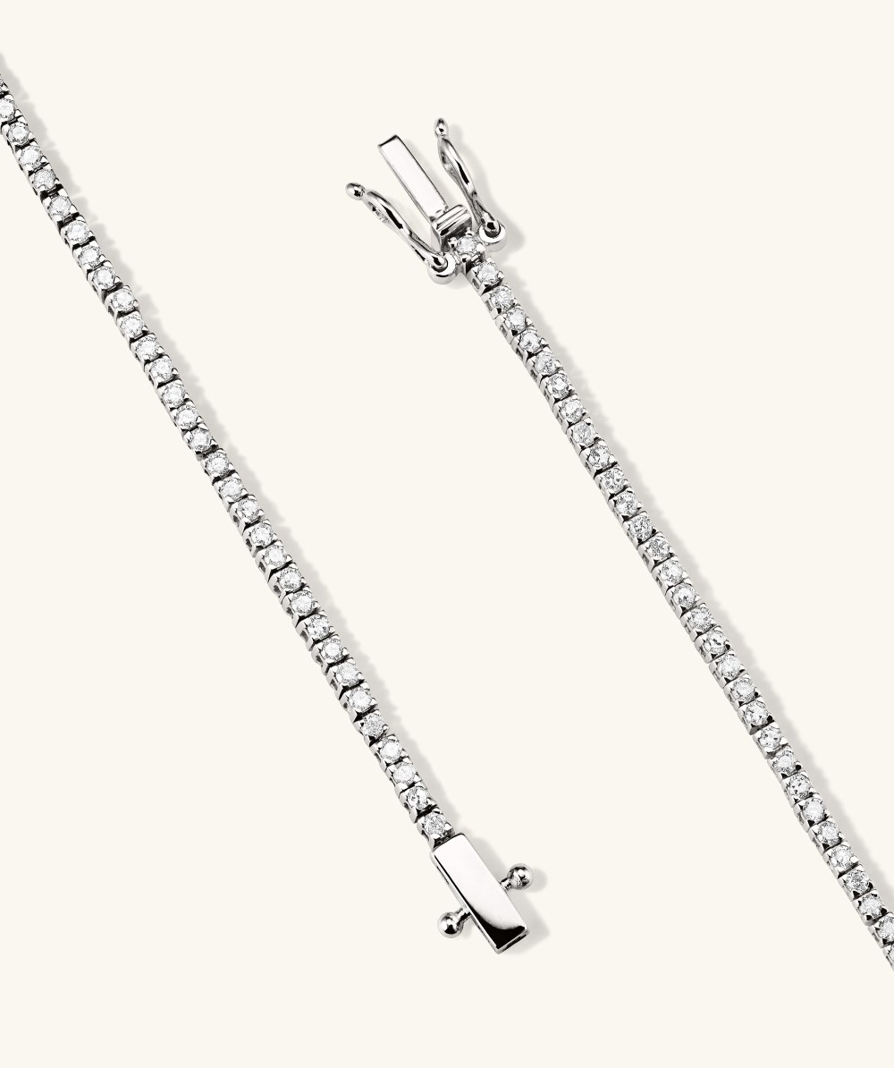 Mejuri Diamond Tennis Bracelet 1.3mm - 14k White Gold Canada Store