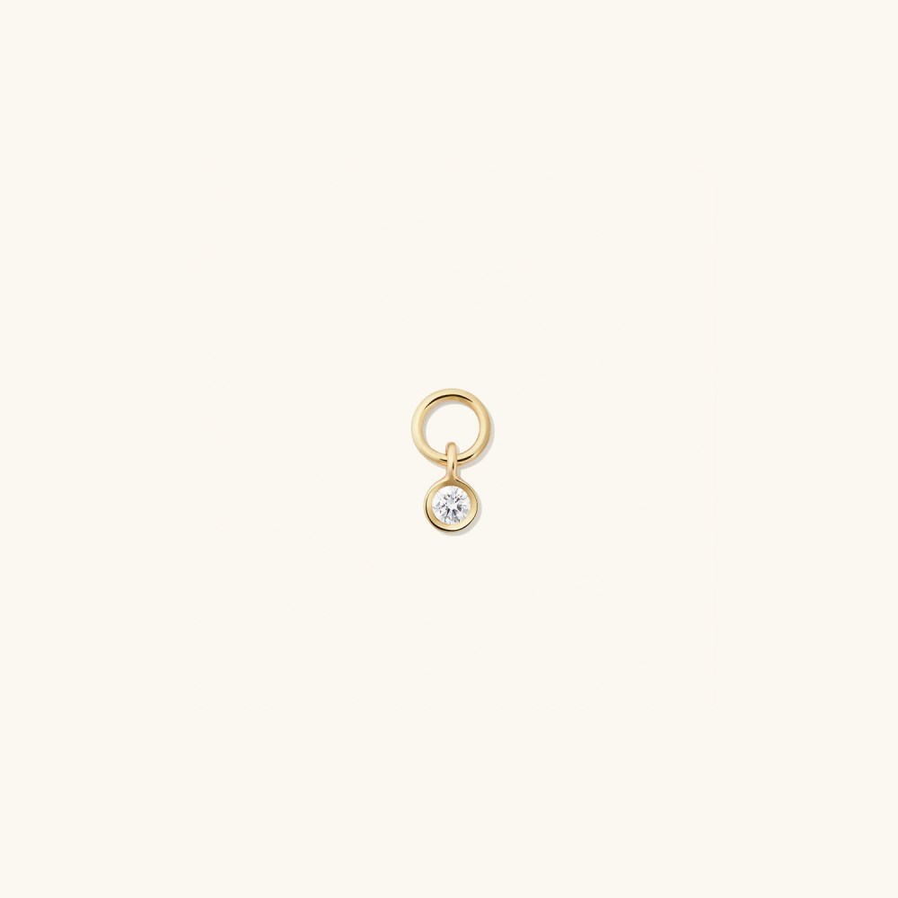 Mejuri Single Mini Gemstone Hoop Charm - 14k Yellow Gold Canada Store