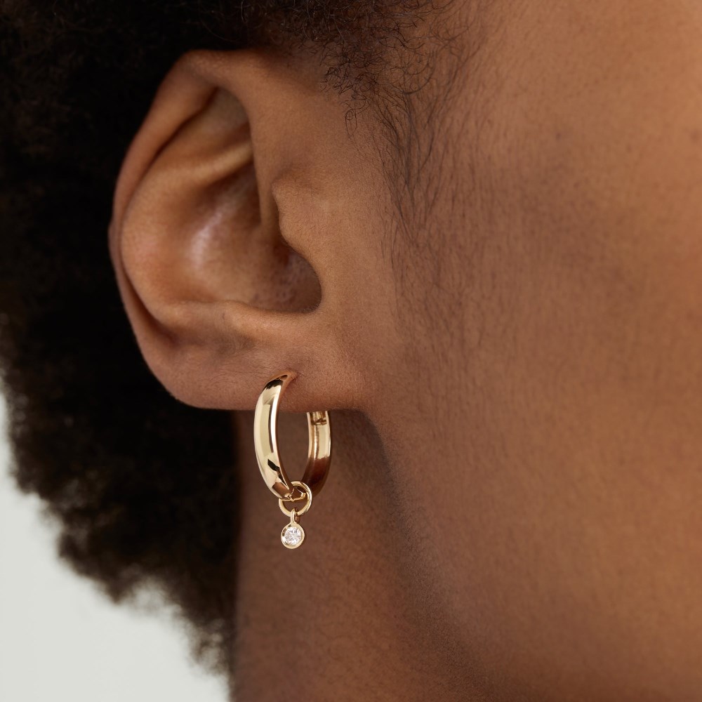 Mejuri Single Mini Gemstone Hoop Charm - 14k Yellow Gold Canada Store