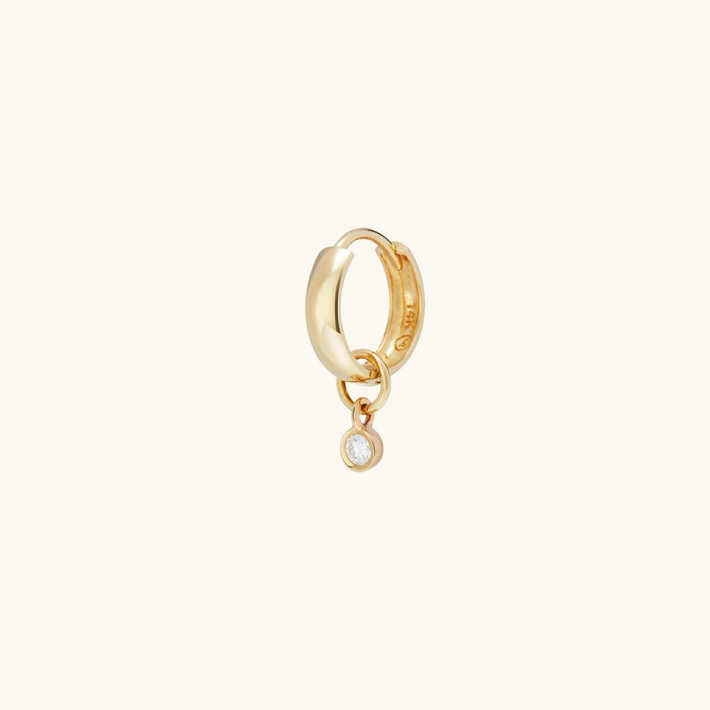 Mejuri Single Mini Gemstone Hoop Charm - 14k Yellow Gold Canada Store