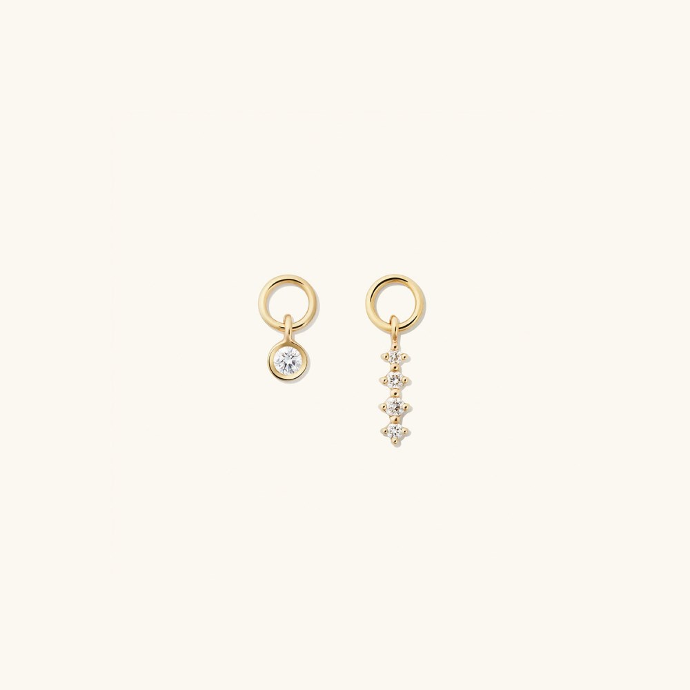 Mejuri Single Mini Gemstone Hoop Charm - 14k Yellow Gold Canada Store