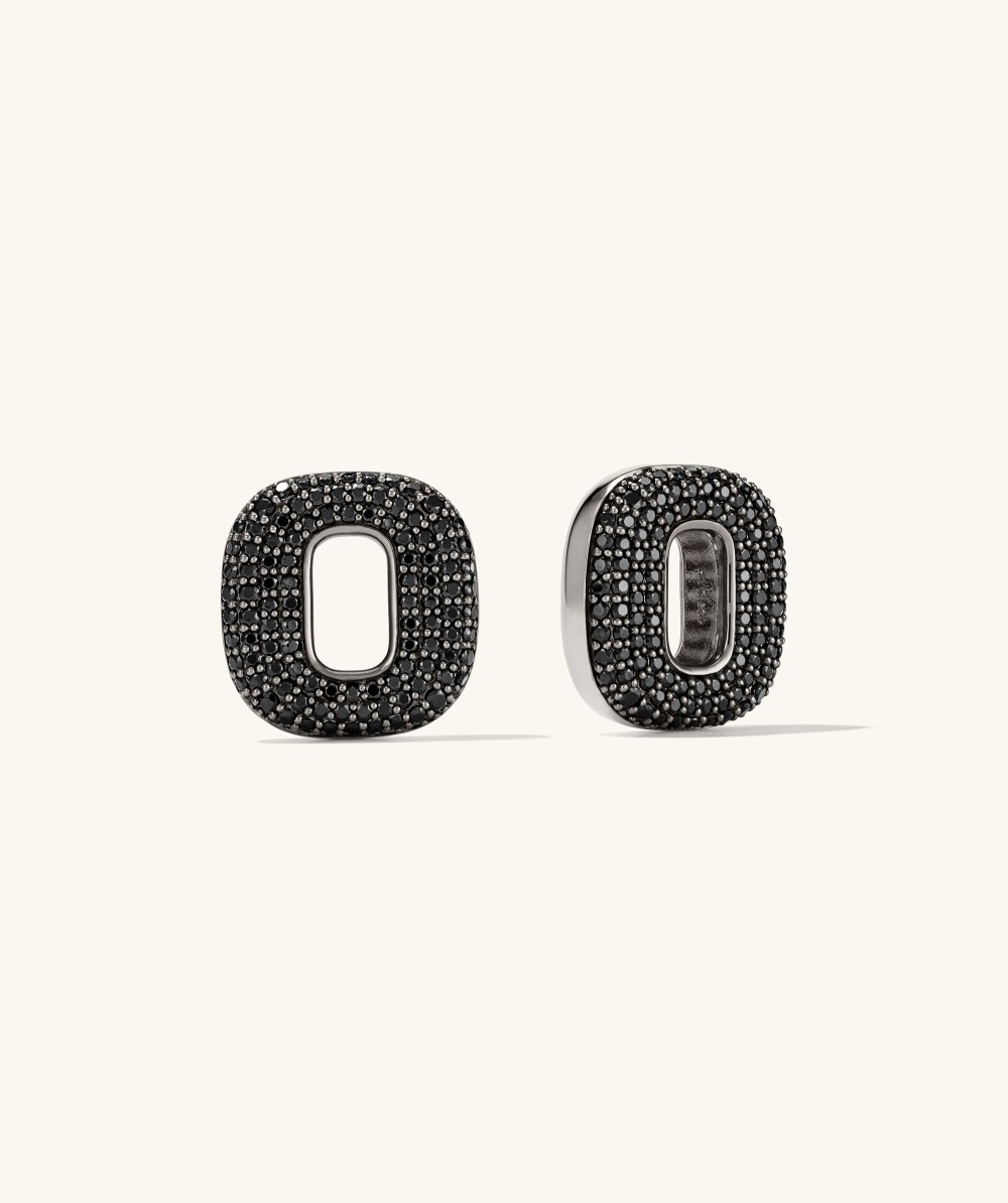 Mejuri Stevie Hoop Links - Sterling Silver, Black Spinel Canada Store