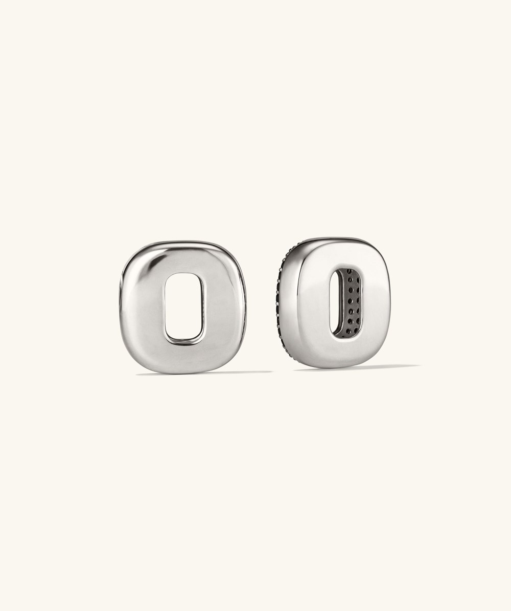 Mejuri Stevie Hoop Links - Sterling Silver, Black Spinel Canada Store