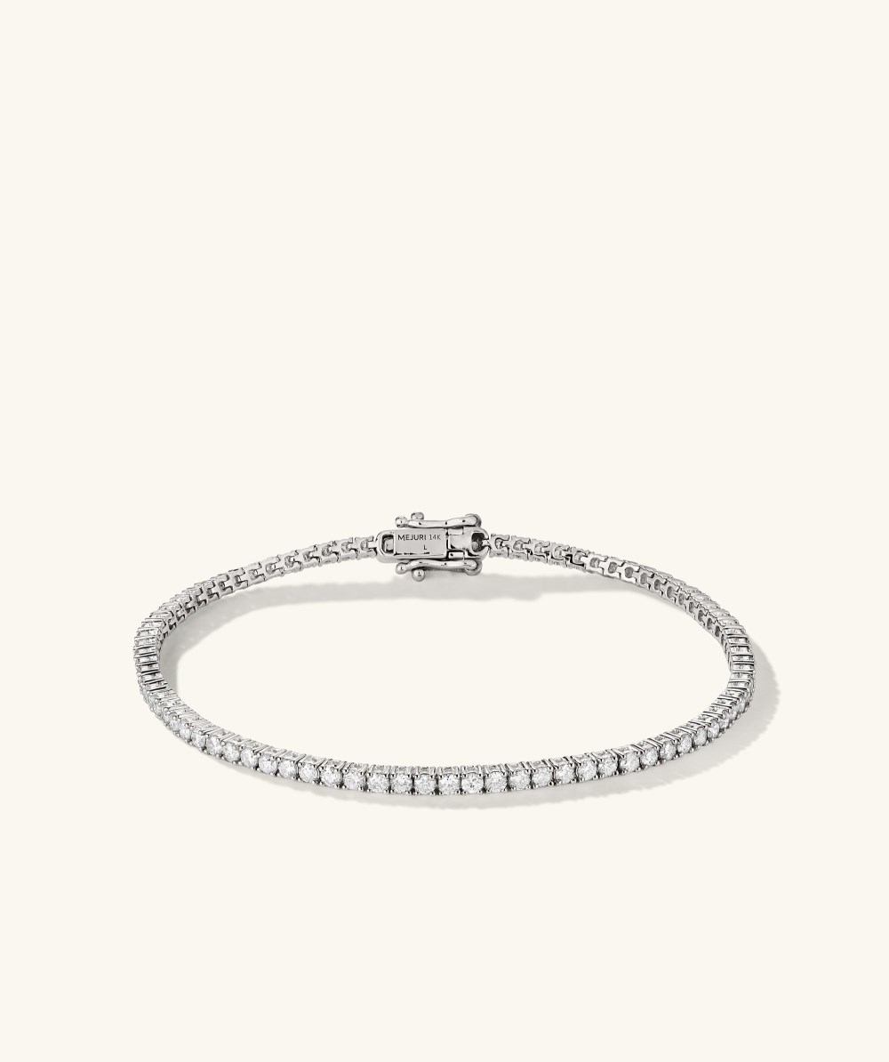 Mejuri Diamond Tennis Bracelet 1.8mm - 14k White Gold Canada Store