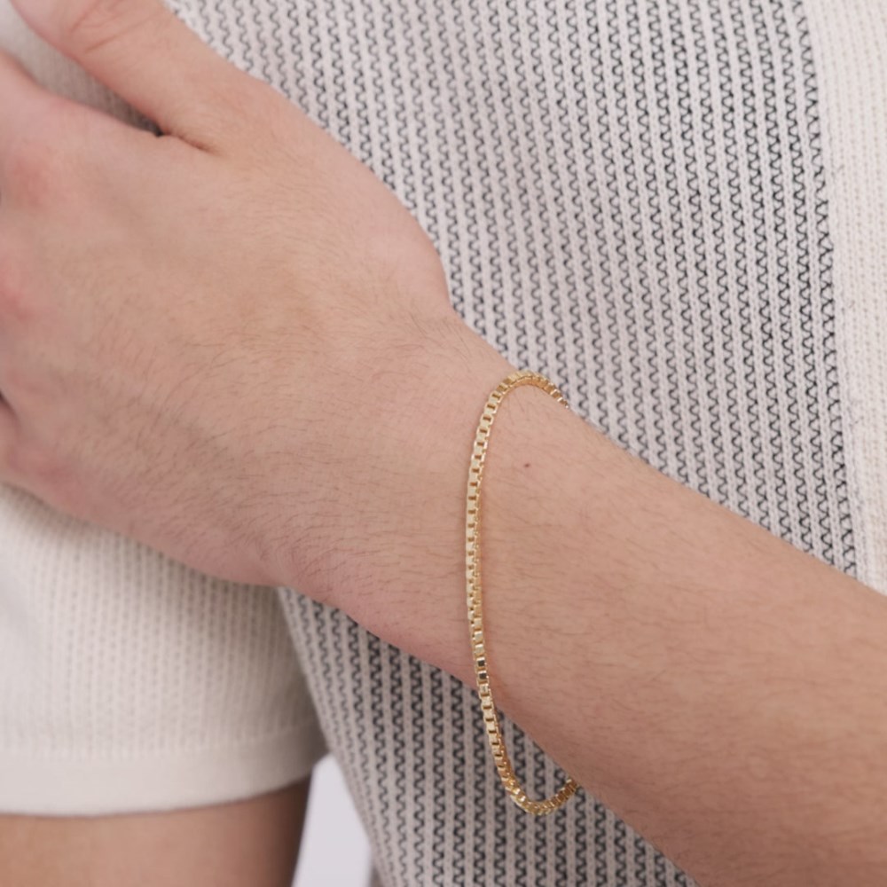 Mejuri Square Box Chain Bracelet - 14k Yellow Gold Canada Store