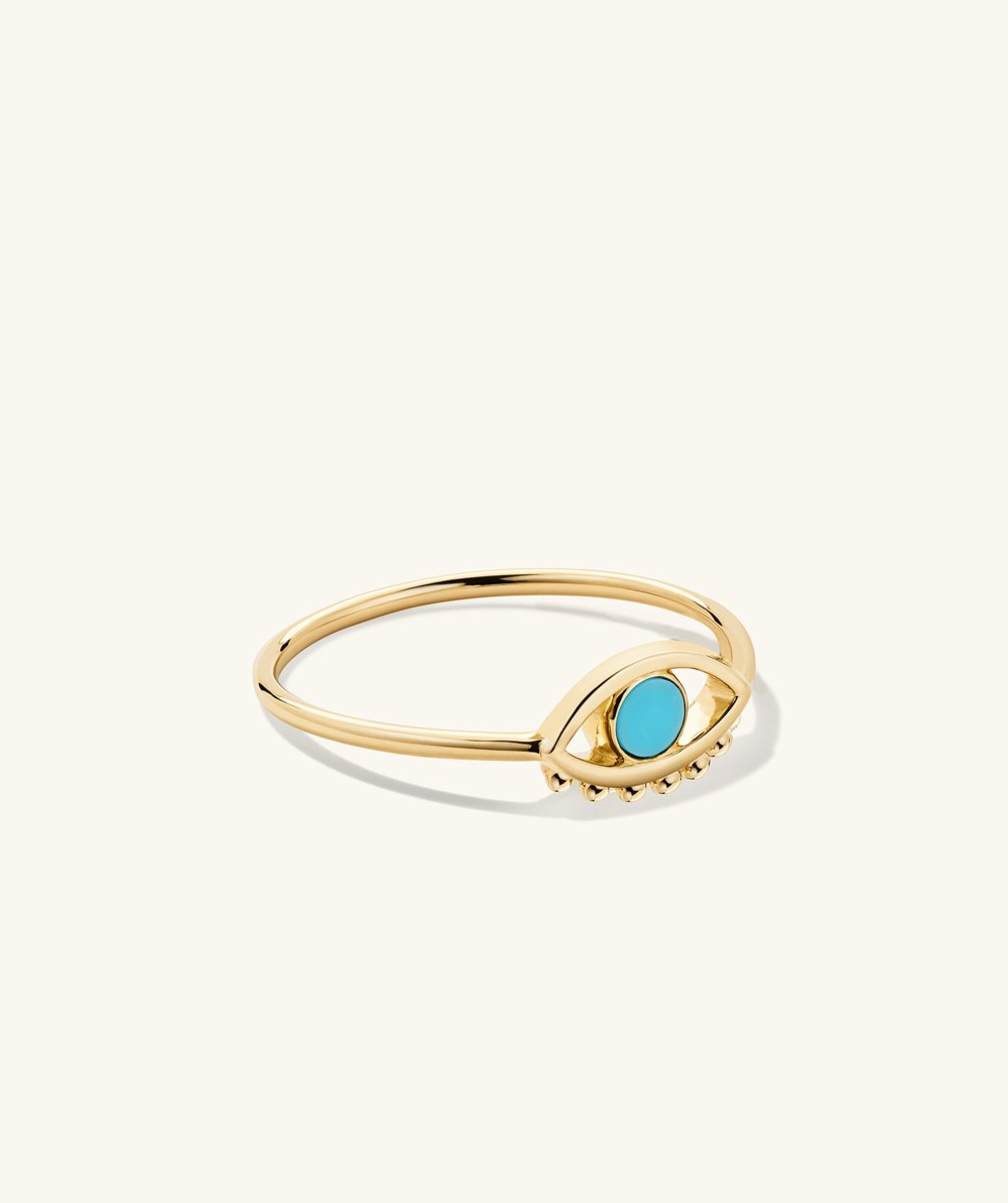Mejuri Evil Eye Turquoise Ring - 14k Yellow Gold Canada Store