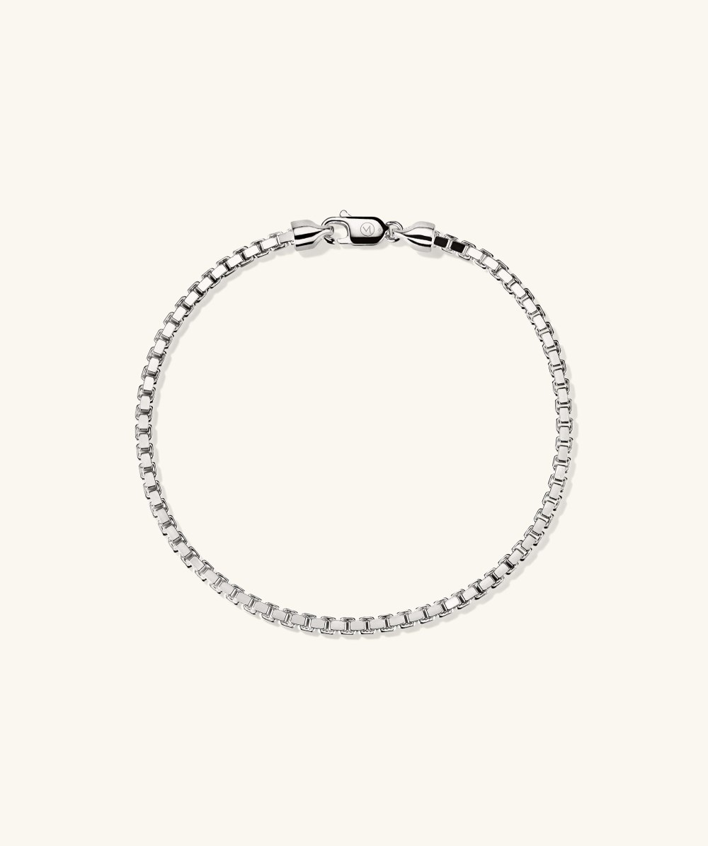 Mejuri Square Box Chain Bracelet - Sterling Silver Canada Store