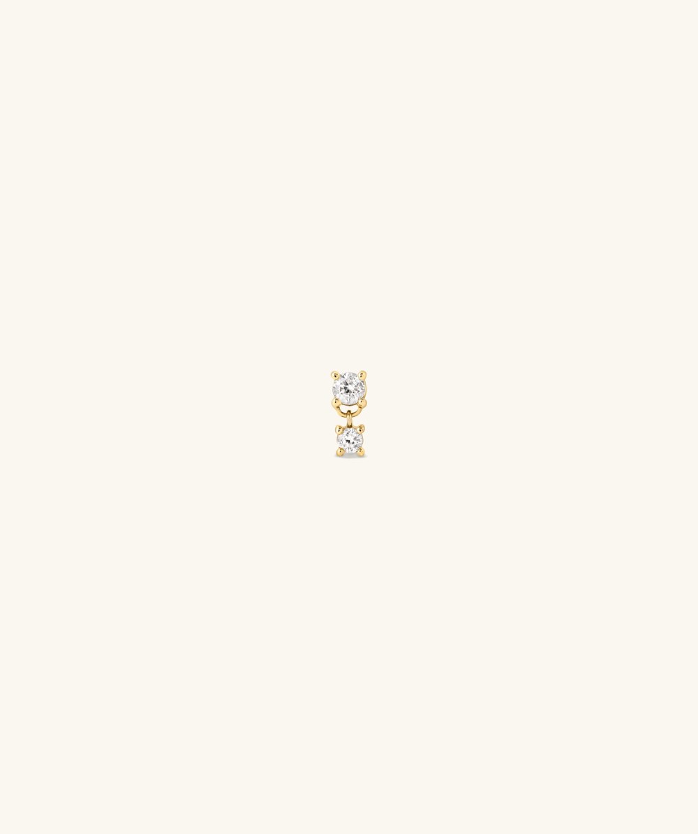 Mejuri Piercing Studio - Diamond Droplet Stud - 14k Yellow Gold Canada Store