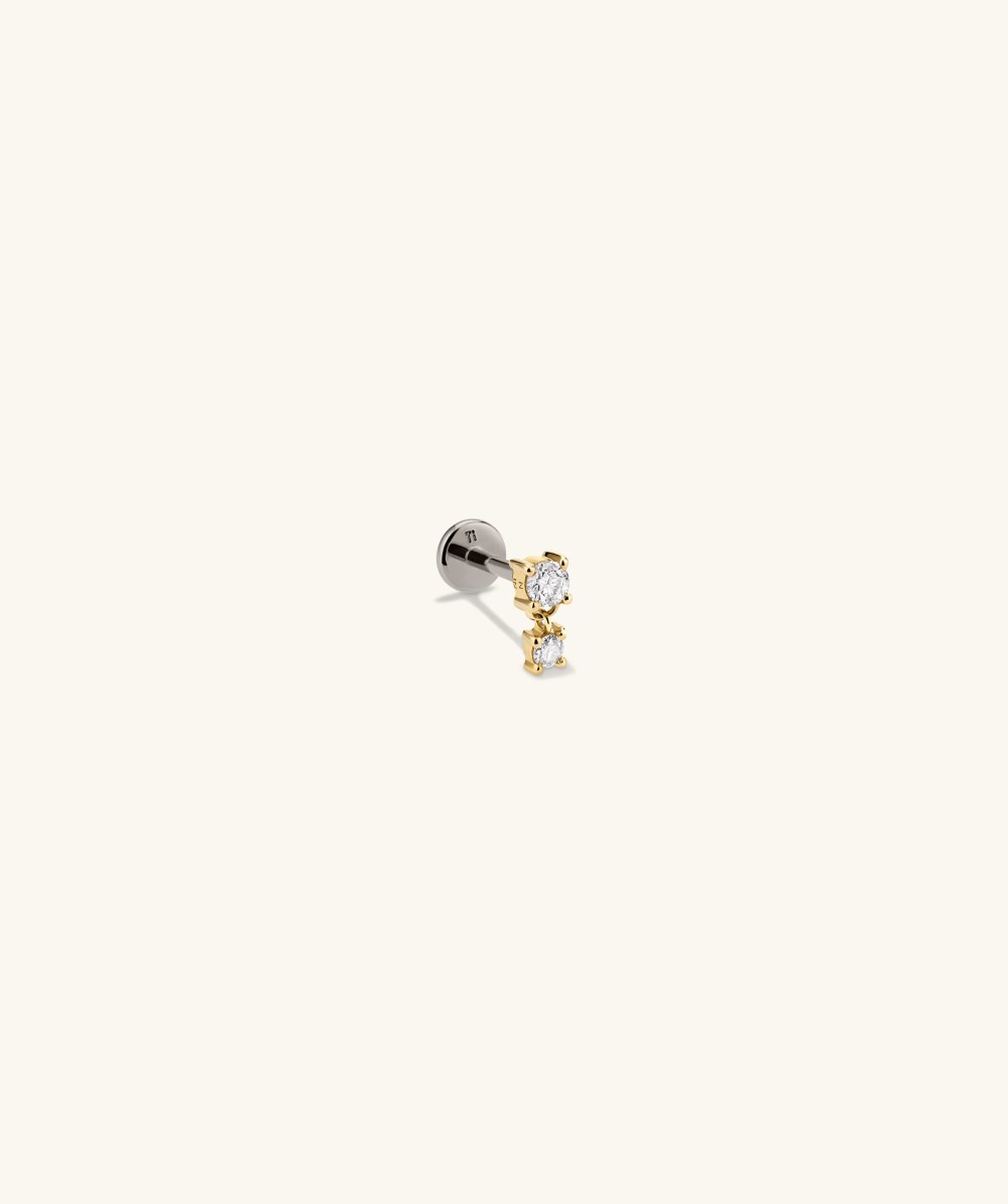 Mejuri Piercing Studio - Diamond Droplet Stud - 14k Yellow Gold Canada Store