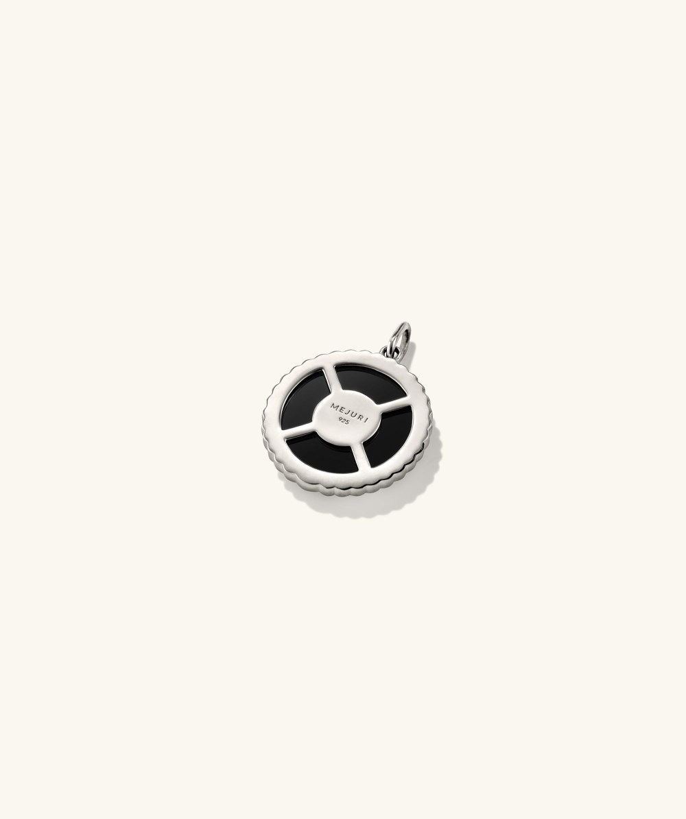 Mejuri Victory: Winged Coin Charm Pendant - Sterling Silver, Black Onyx Canada Store