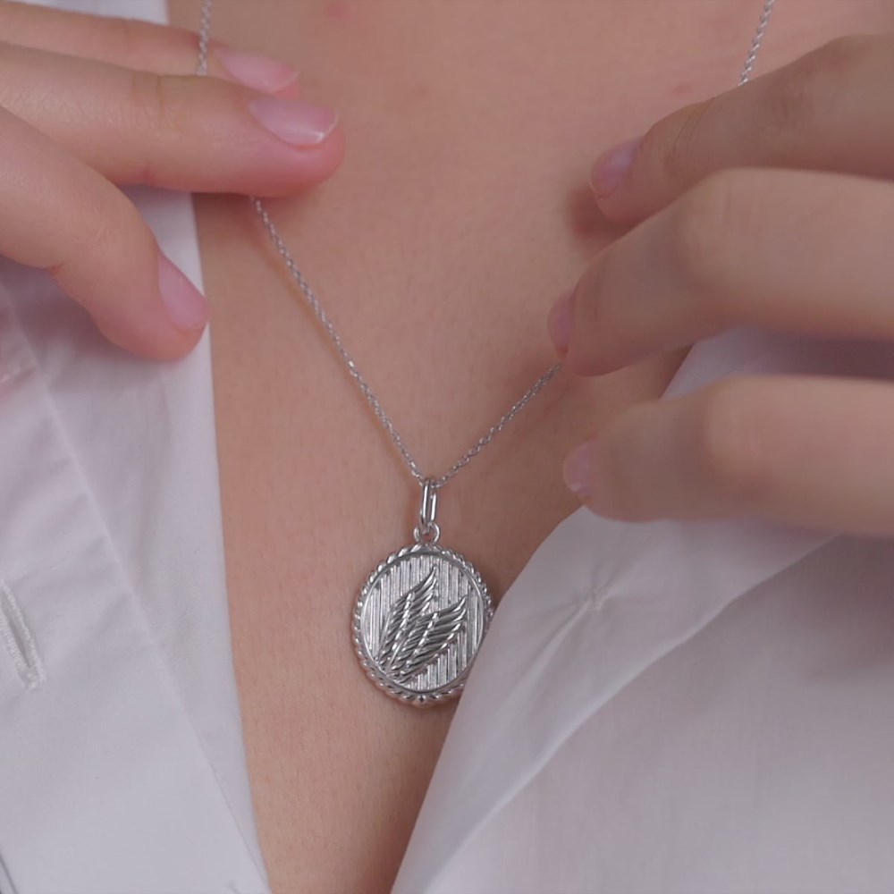 Mejuri Victory: Winged Coin Charm Pendant - Sterling Silver, Black Onyx Canada Store