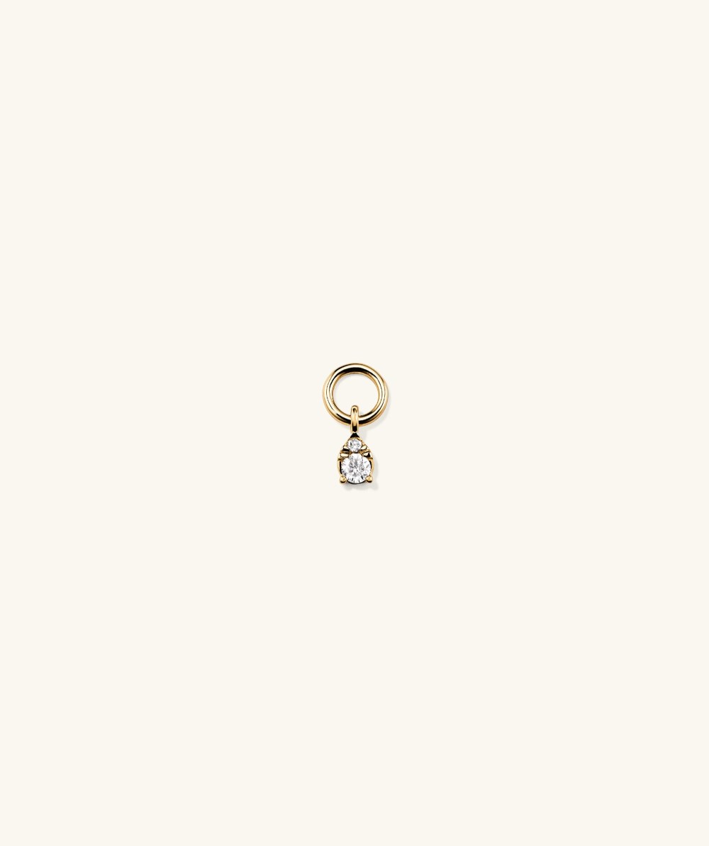 Mejuri Mini Pear Diamond Hoop Charm - 14k Yellow Gold Canada Store
