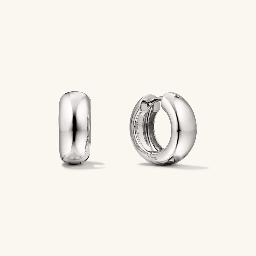 Mejuri Chunky Medium Hoops - Sterling Silver Canada Store