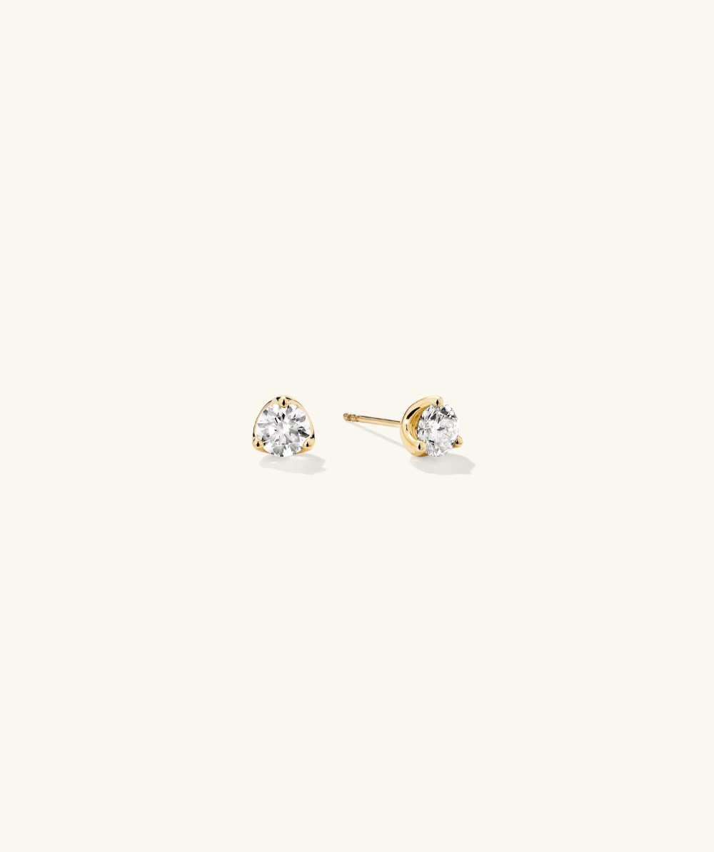 Mejuri Lab Grown Diamond Round Studs 1 TCW - 14k Yellow Gold Canada Store