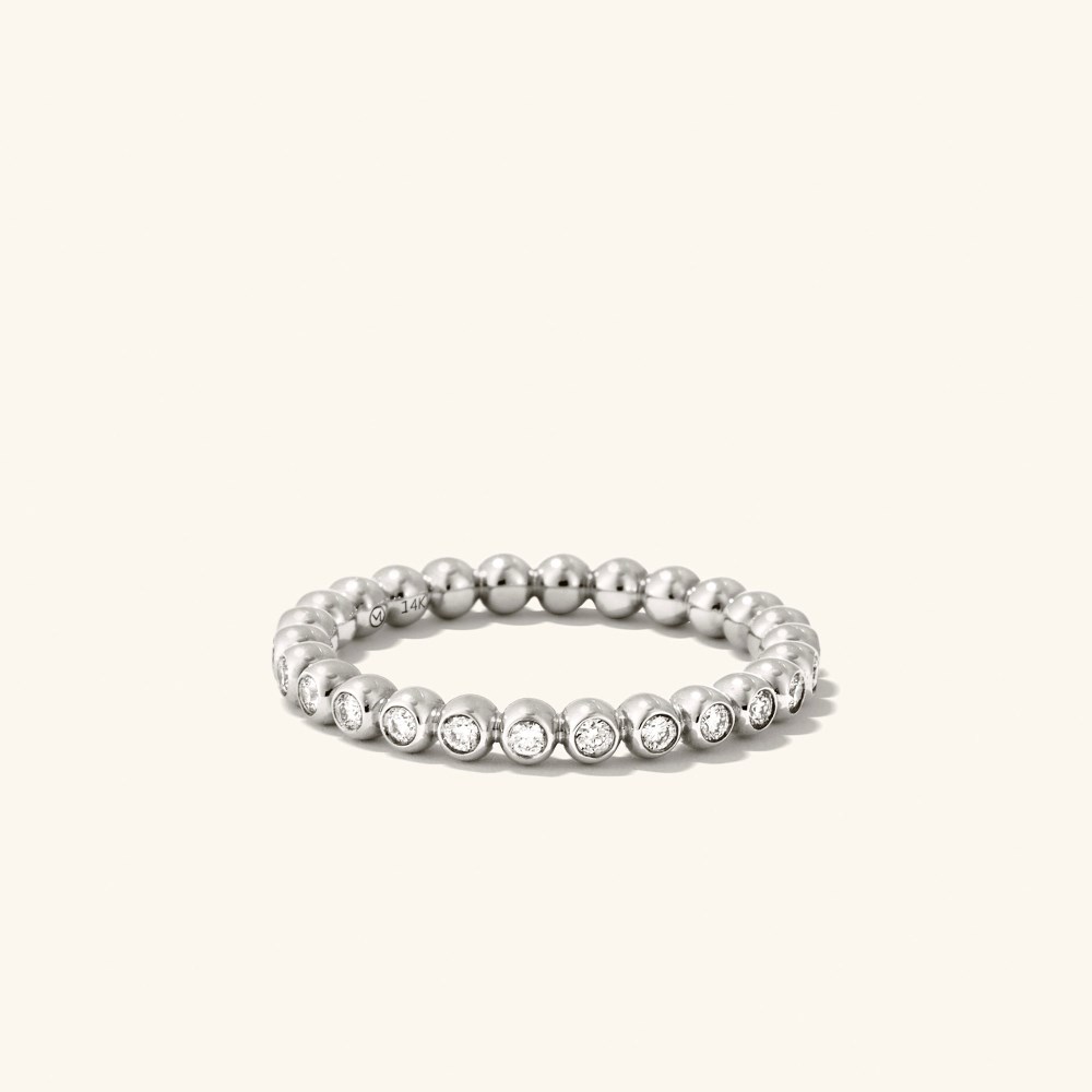 Mejuri Bold Beaded Diamond Eternity Ring - 14k White Gold Canada Store