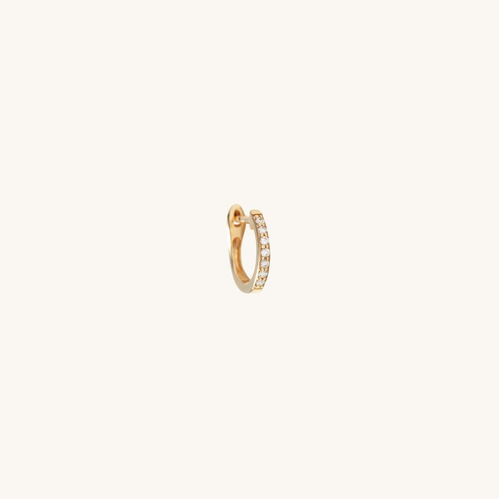 Mejuri Single Diamonds Line Mini Hoop - 14k Yellow Gold Canada Store