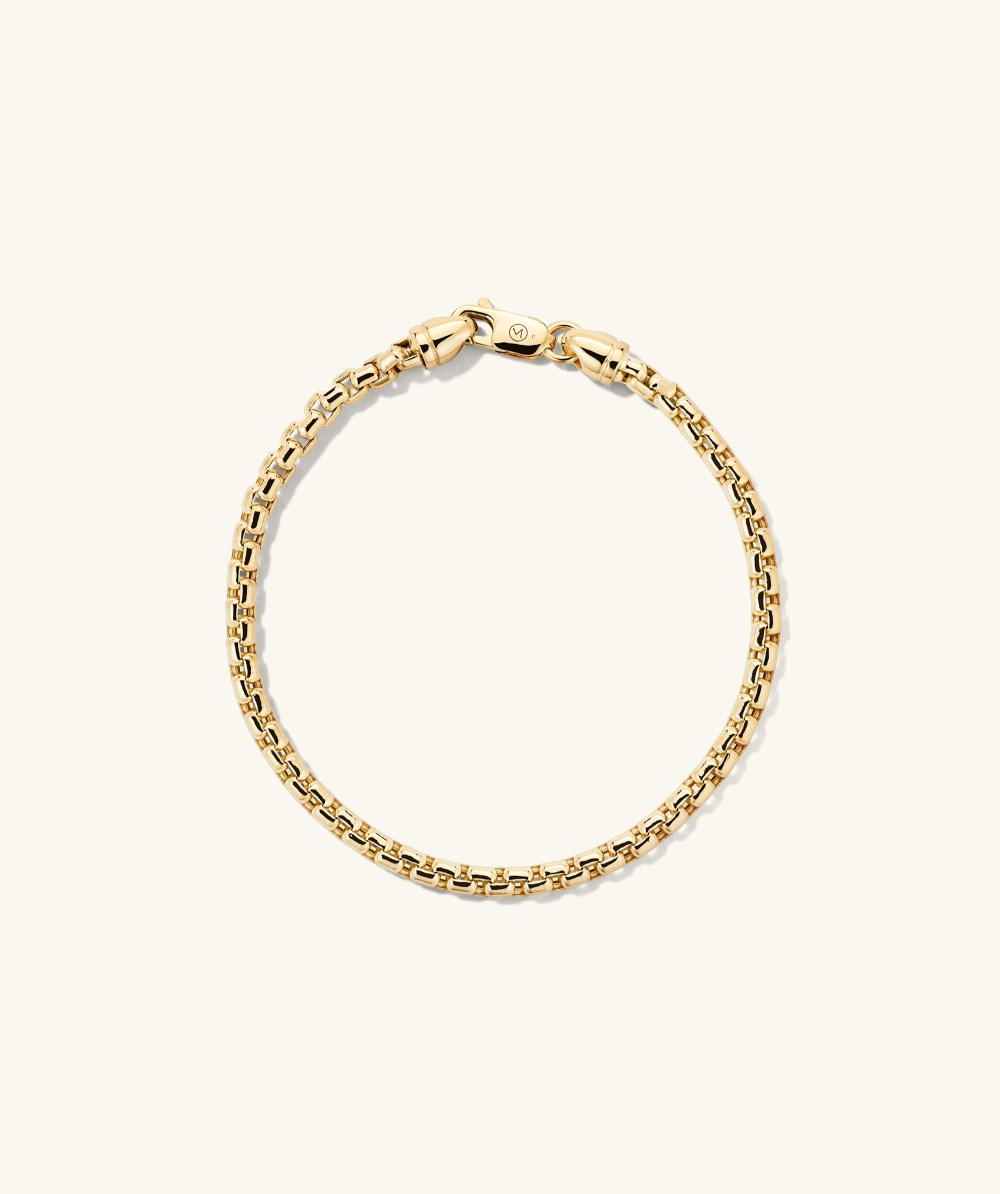 Mejuri 3mm Round Box Chain Bracelet - 14k Yellow Gold Canada Store
