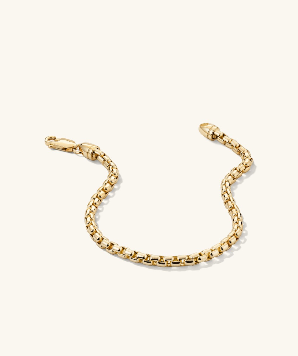 Mejuri 3mm Round Box Chain Bracelet - 14k Yellow Gold Canada Store
