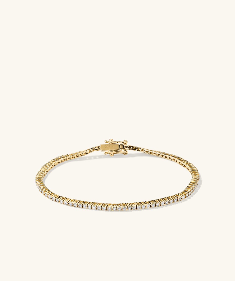 Mejuri Diamond Tennis Bracelet 1.3mm - 14k Yellow Gold Canada Store