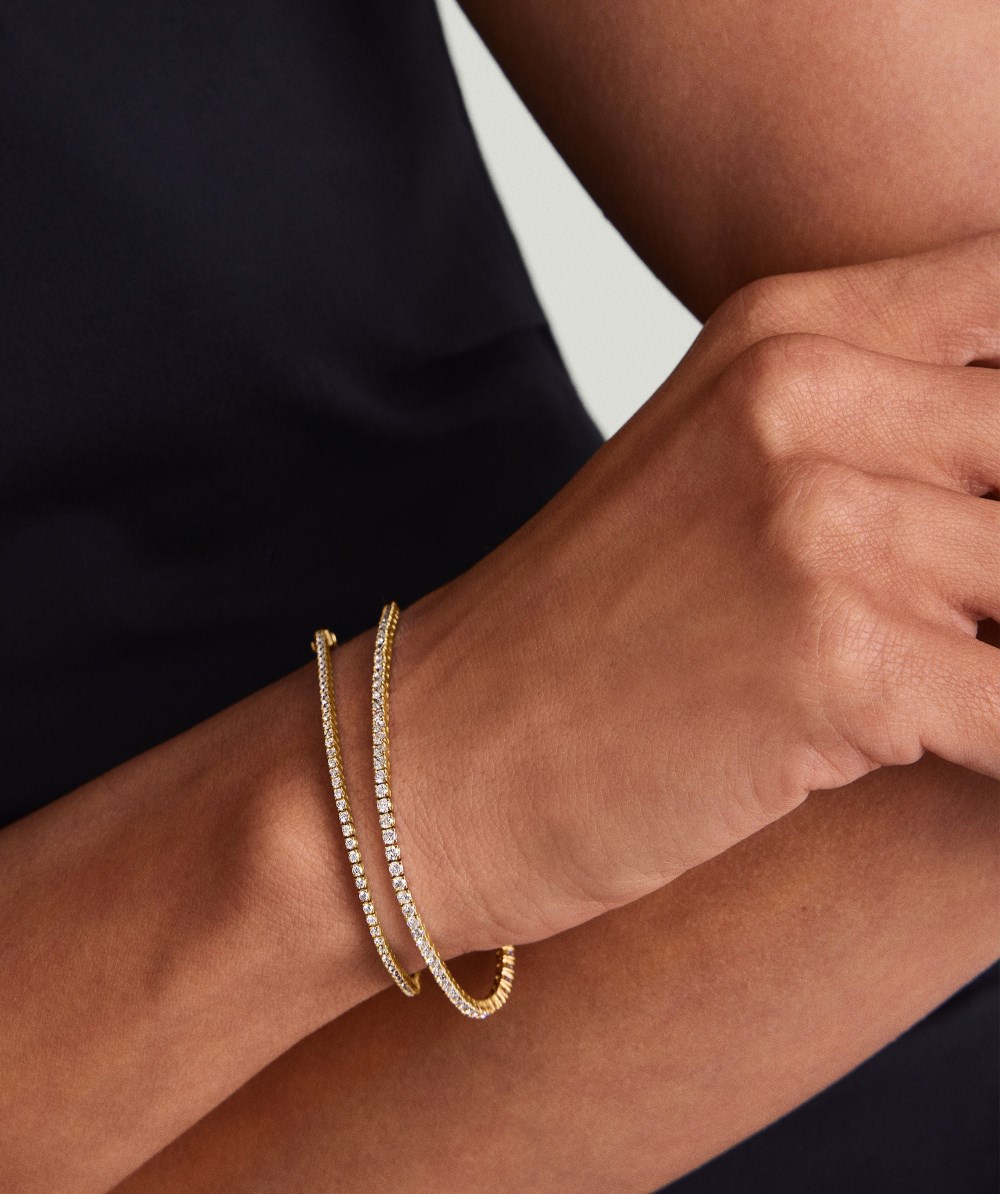 Mejuri Diamond Tennis Bracelet 1.3mm - 14k Yellow Gold Canada Store