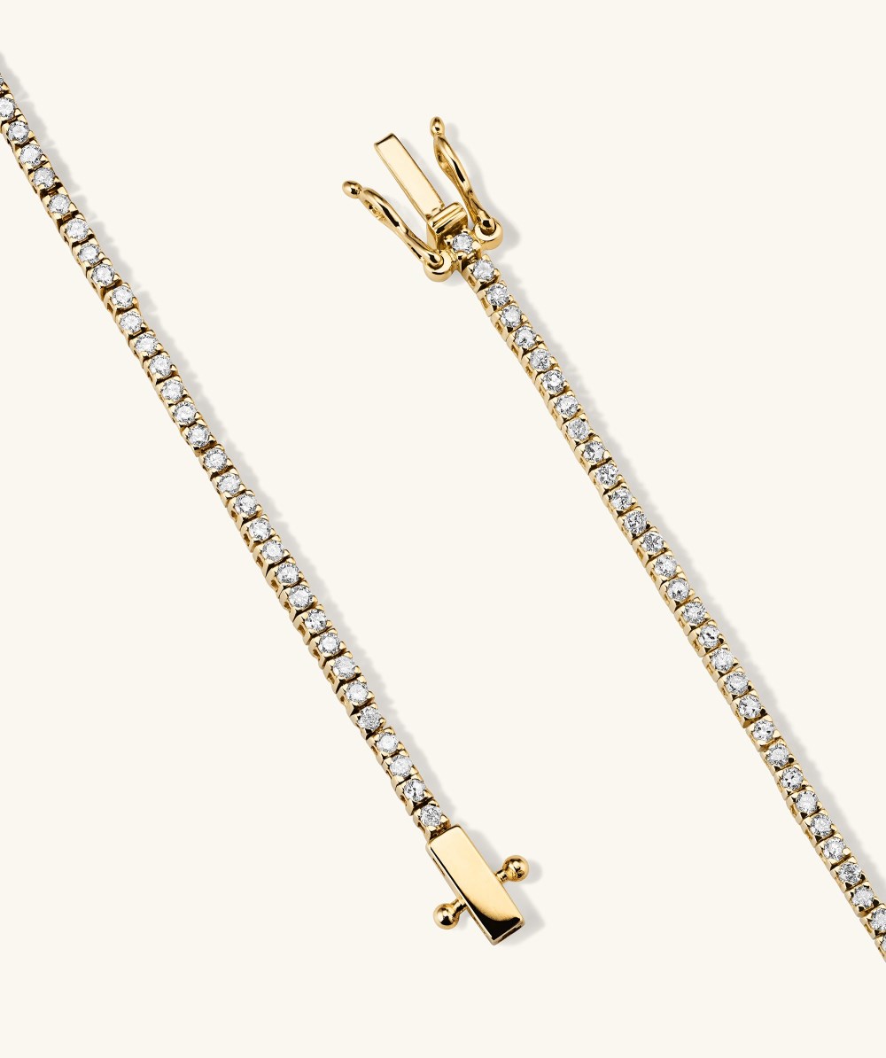Mejuri Diamond Tennis Bracelet 1.3mm - 14k Yellow Gold Canada Store