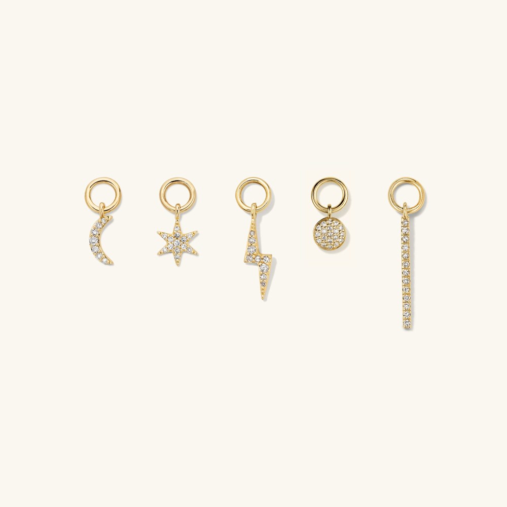 Mejuri Single Pavﾨﾦ Diamond Star Hoop Charm - 14k Yellow Gold Canada Store