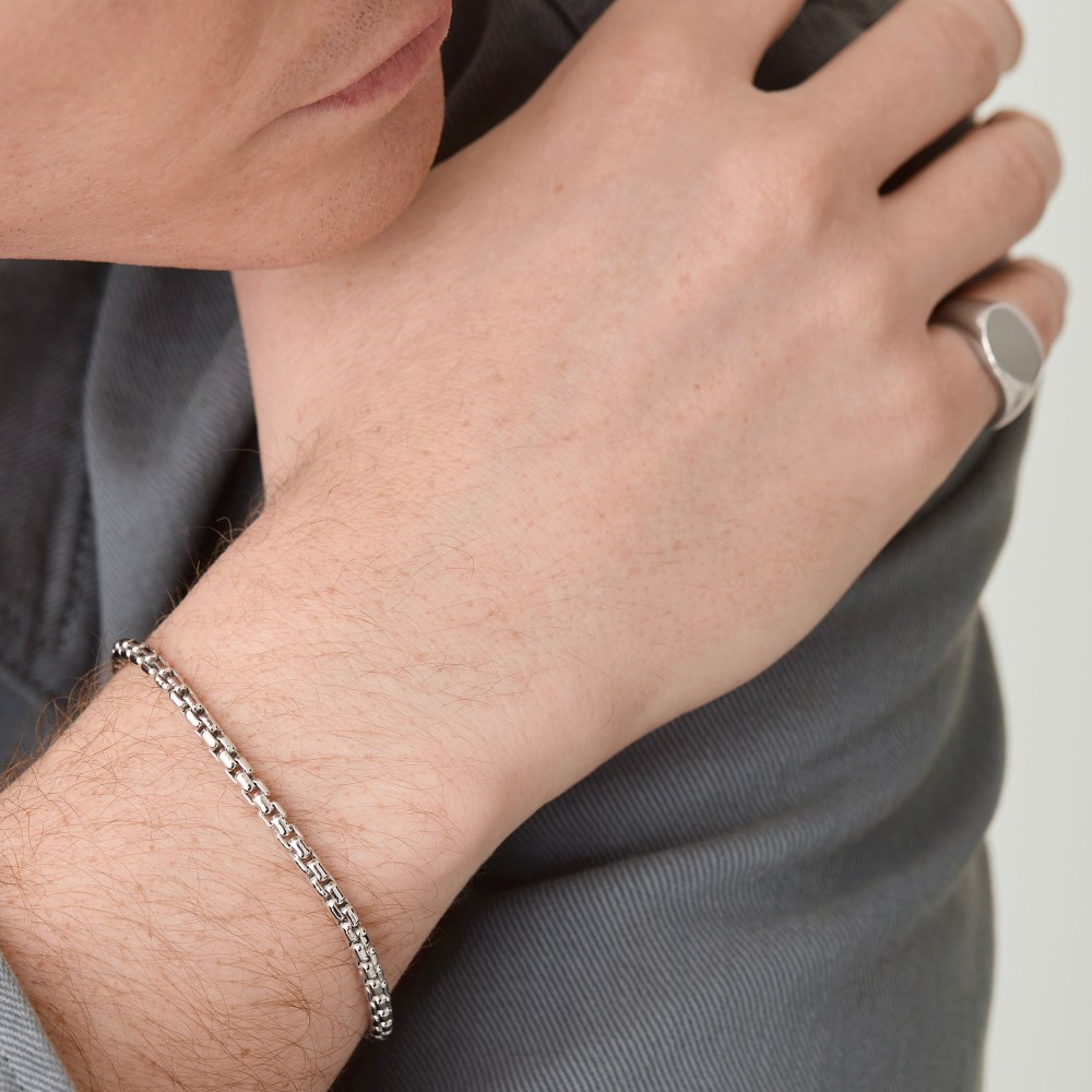 Mejuri Round Box Chain Bracelet - Sterling Silver Canada Store