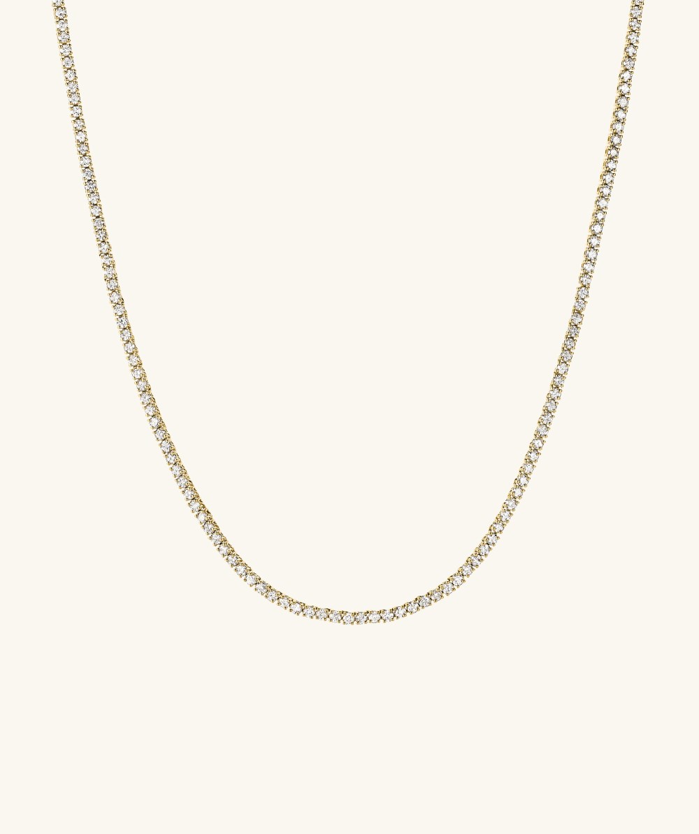 Mejuri Diamond Tennis Necklace 1.8mm - 14k Yellow Gold Canada Store