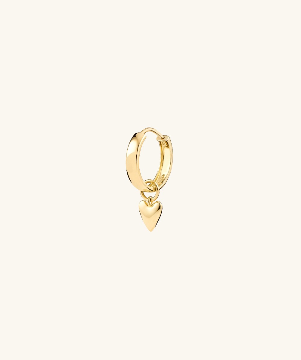 Mejuri Single Mini Heart Hoop Charm - 14k Yellow Gold Canada Store