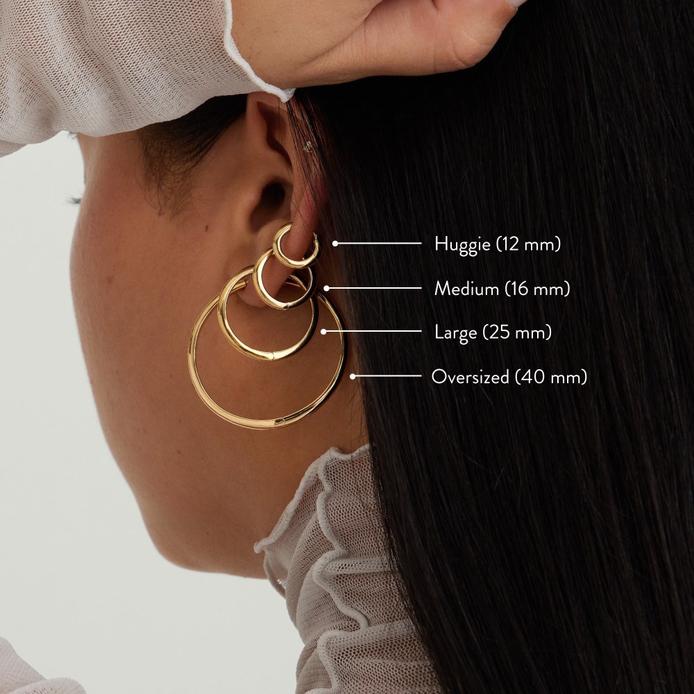 Mejuri Tube Medium Hoops - Gold Vermeil Canada Store
