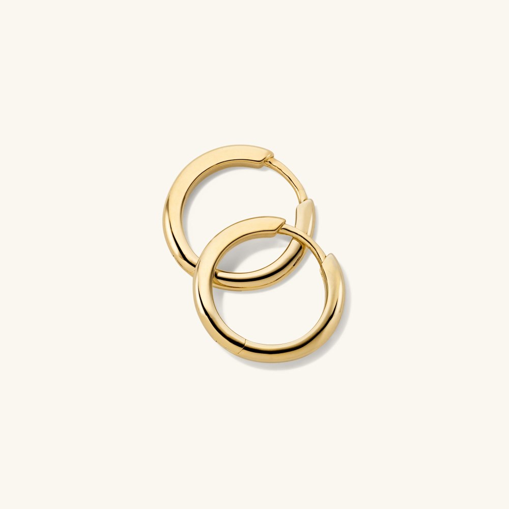 Mejuri Tube Medium Hoops - Gold Vermeil Canada Store