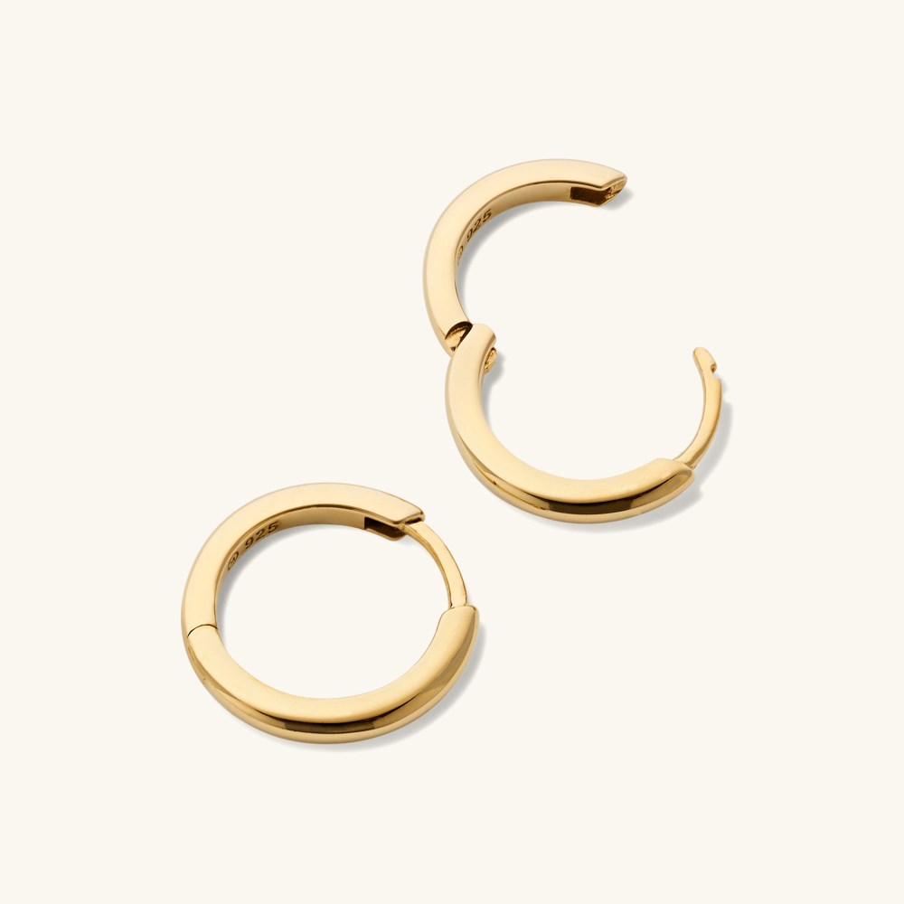Mejuri Tube Medium Hoops - Gold Vermeil Canada Store
