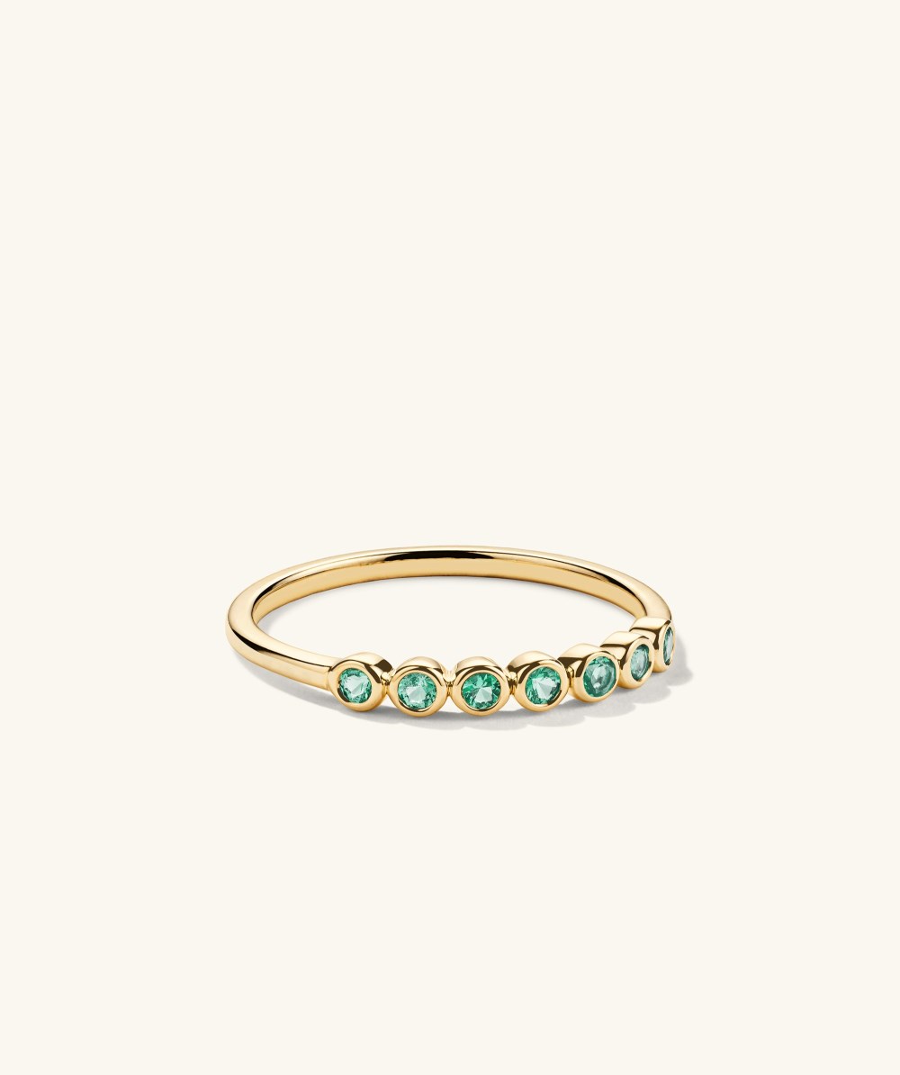 Mejuri Bezel Emerald Half Eternity Band - 14k Yellow Gold Canada Store