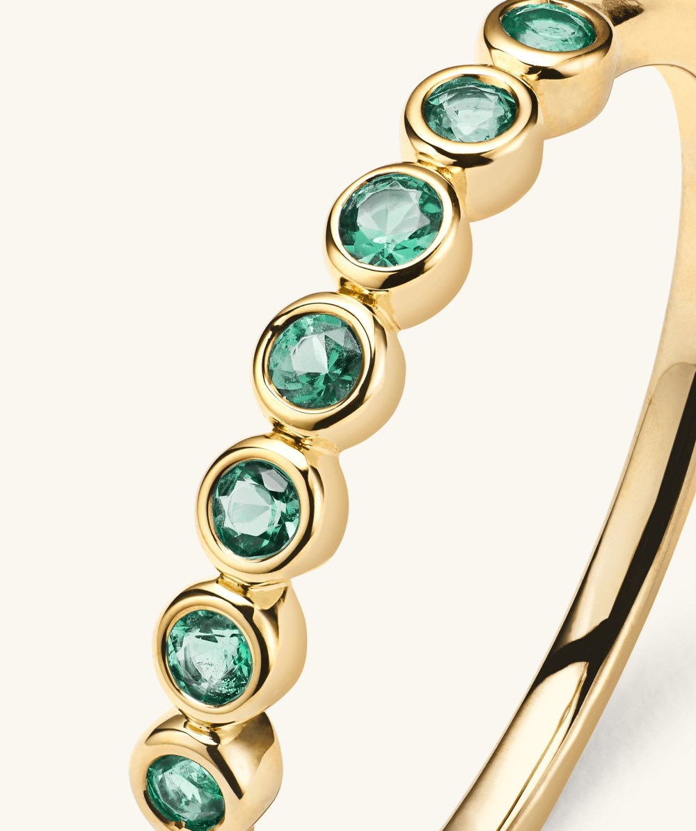 Mejuri Bezel Emerald Half Eternity Band - 14k Yellow Gold Canada Store