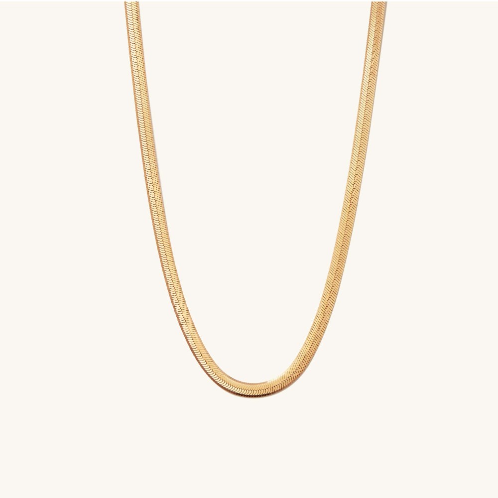 Mejuri Bold Herringbone Chain Necklace - Gold Vermeil Canada Store