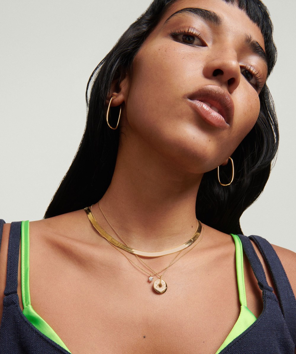 Mejuri Bold Herringbone Chain Necklace - Gold Vermeil Canada Store
