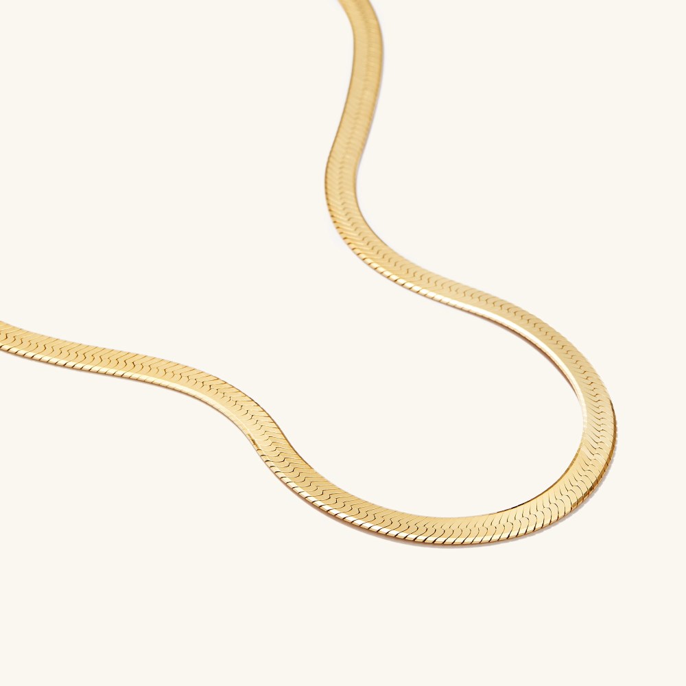 Mejuri Bold Herringbone Chain Necklace - Gold Vermeil Canada Store