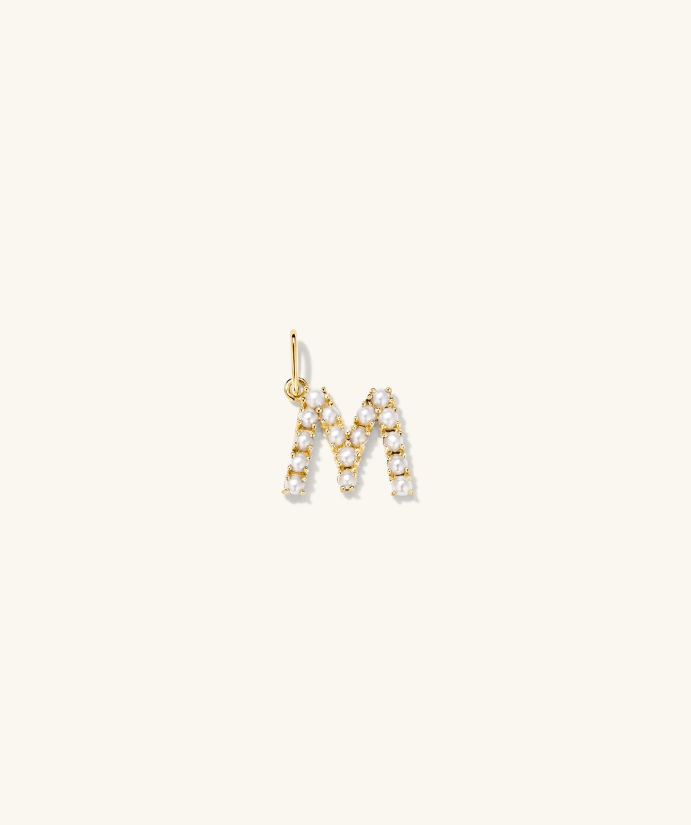 Mejuri Pearl Letter Charm - 14k Yellow Gold Canada Store