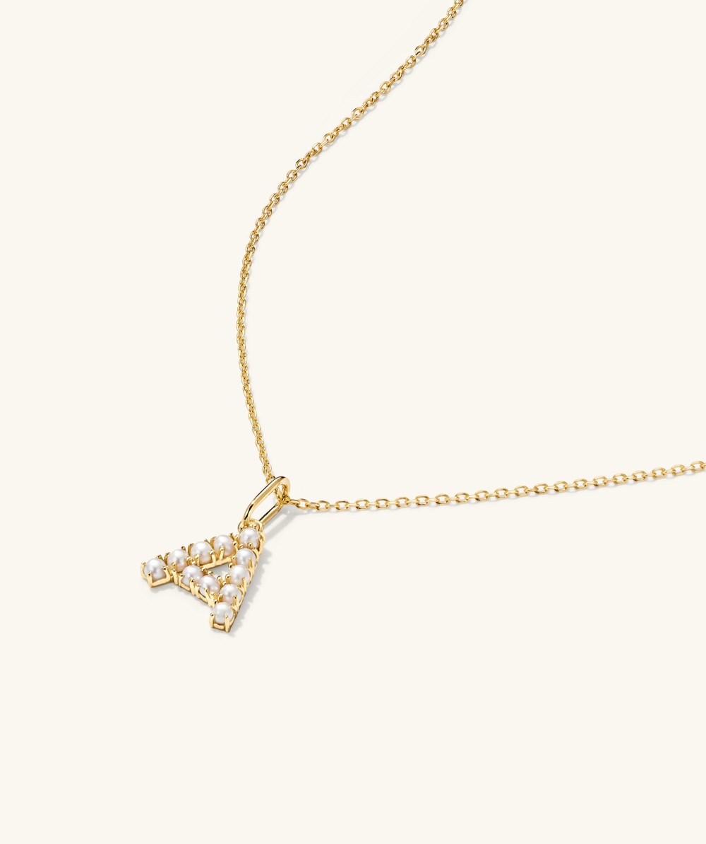 Mejuri Pearl Letter Charm - 14k Yellow Gold Canada Store