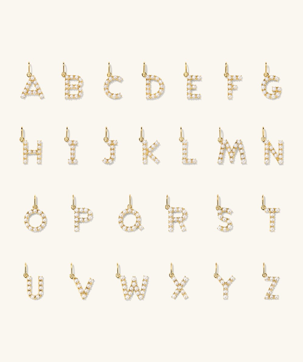 Mejuri Pearl Letter Charm - 14k Yellow Gold Canada Store