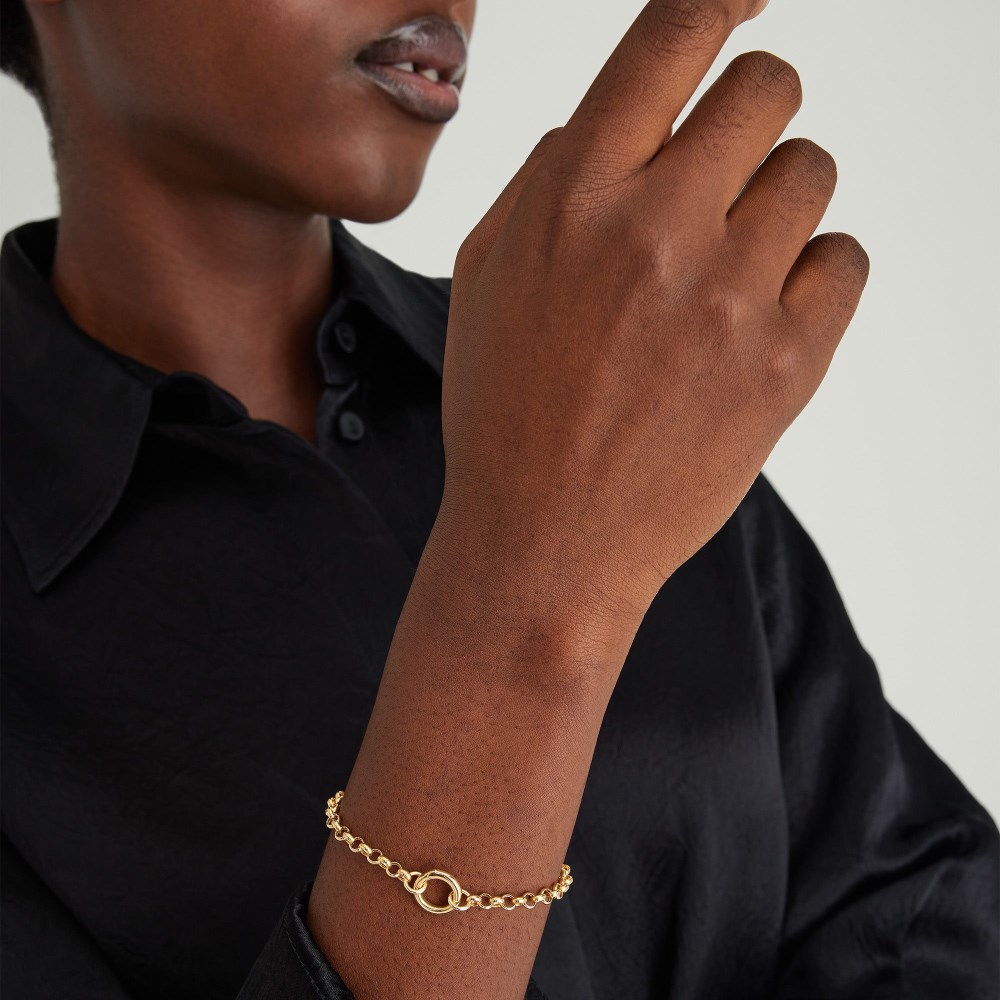 Mejuri Rolo Chain Charm Bracelet - 14k Yellow Gold Canada Store