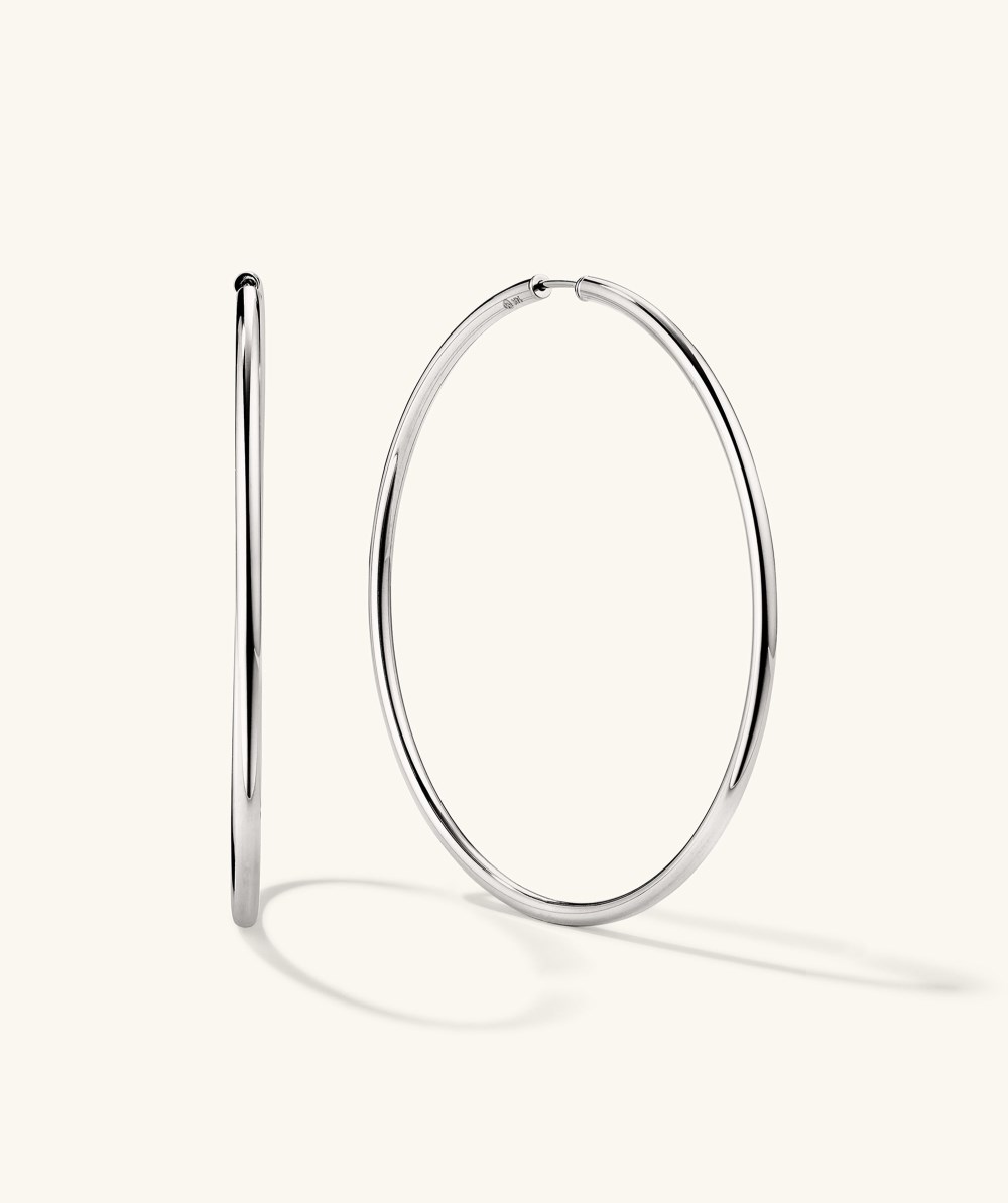 Mejuri Oversized Thin Hoops - 14k White Gold Canada Store