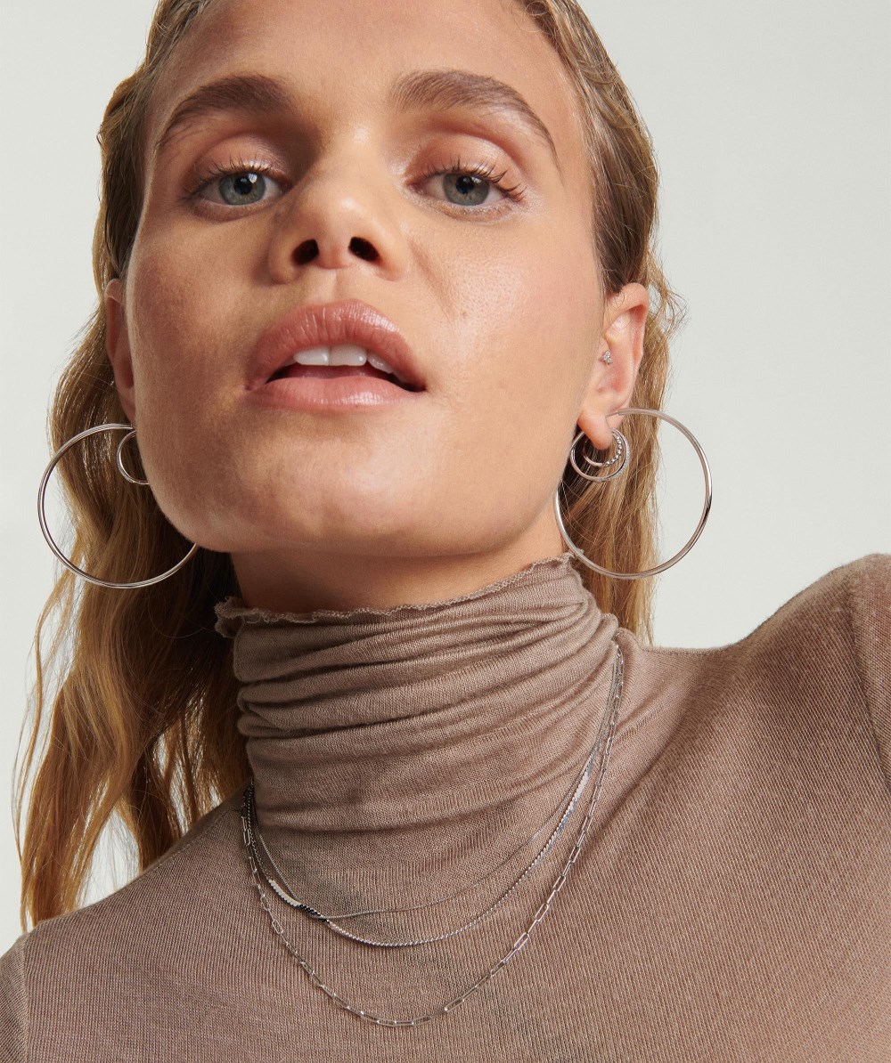 Mejuri Oversized Thin Hoops - 14k White Gold Canada Store
