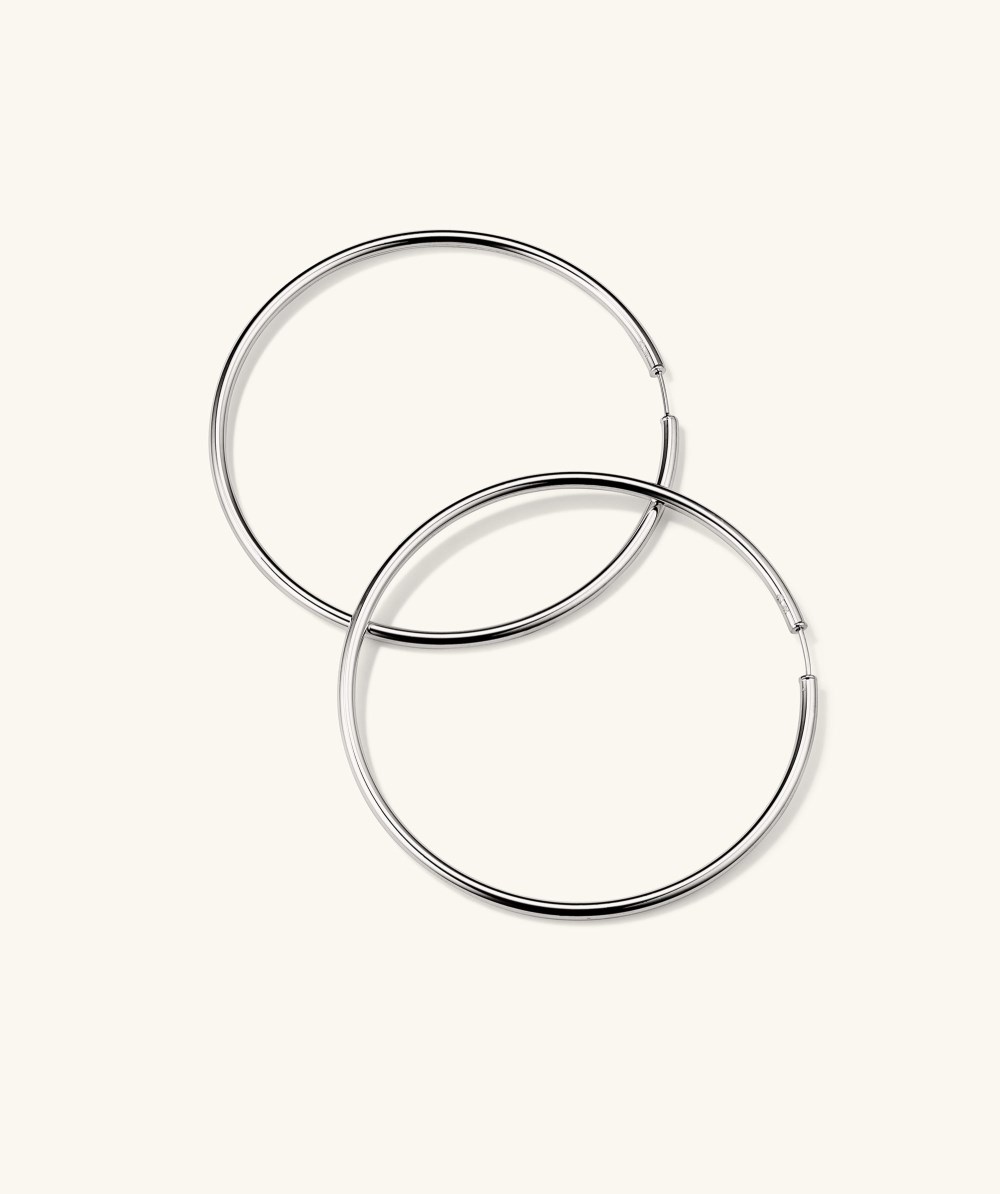 Mejuri Oversized Thin Hoops - 14k White Gold Canada Store