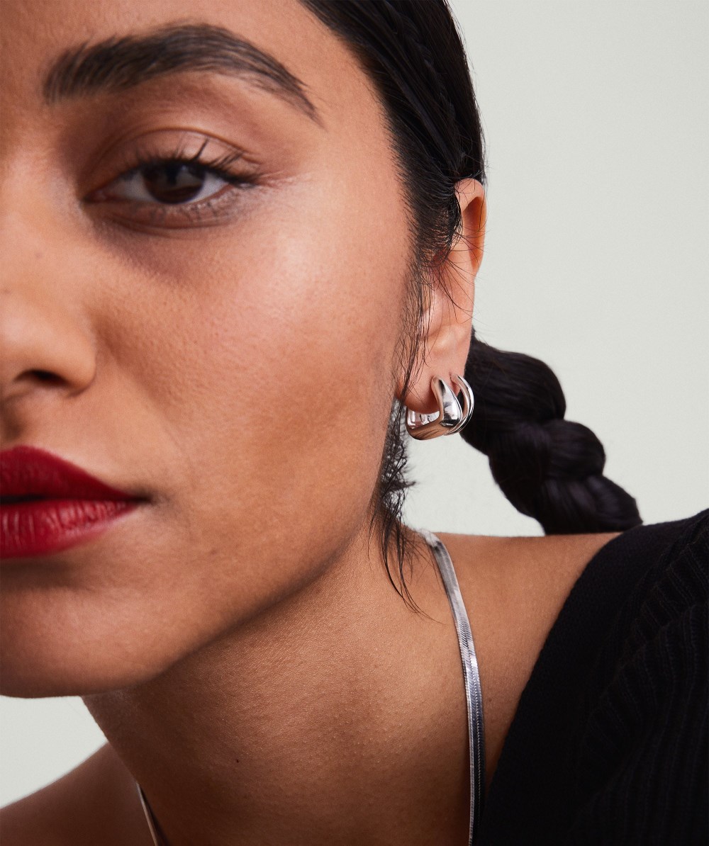 Mejuri Patra Medium Hoops - Sterling Silver Canada Store