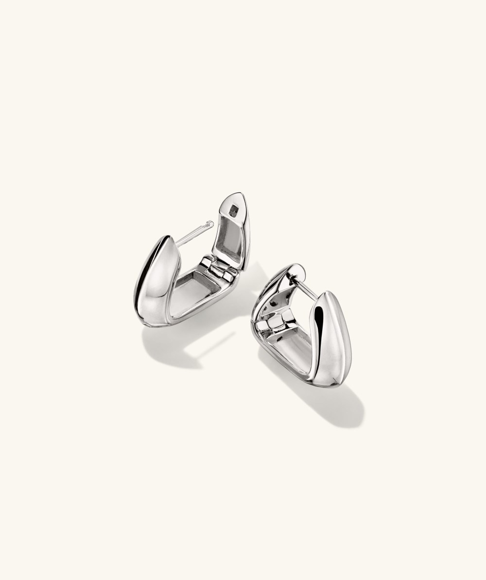 Mejuri Patra Medium Hoops - Sterling Silver Canada Store