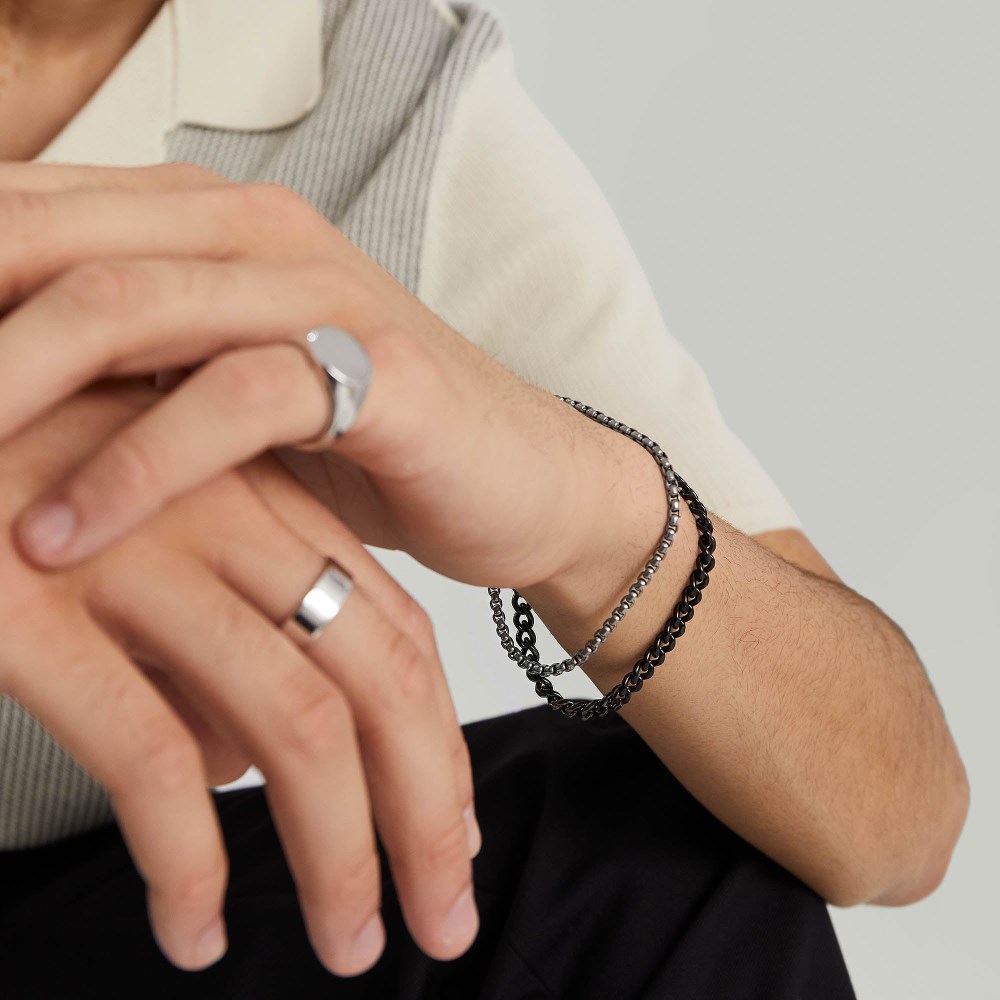 Mejuri Round Box Chain Bracelet - Titanium Canada Store