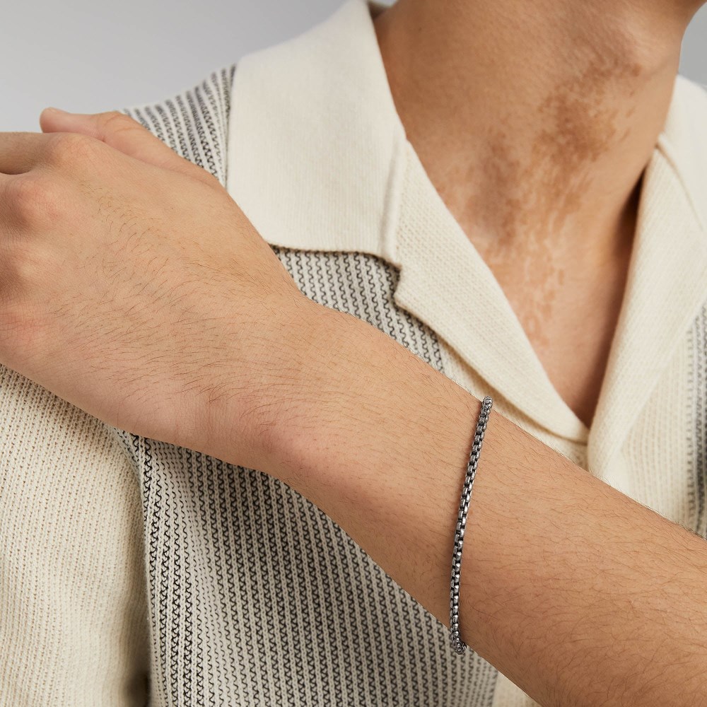 Mejuri Round Box Chain Bracelet - Titanium Canada Store