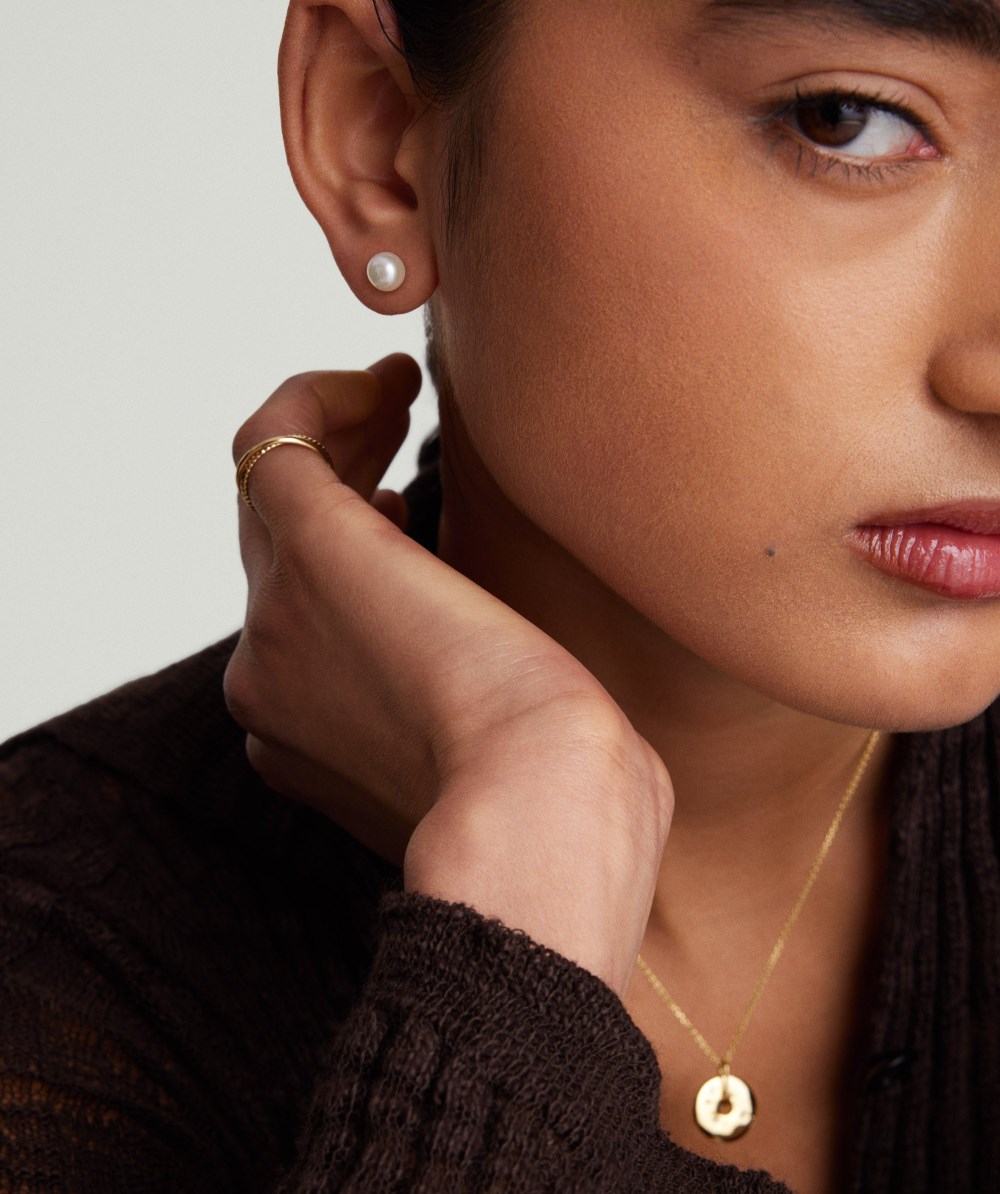 Mejuri Pearl Oversized Studs - Gold Vermeil Canada Store