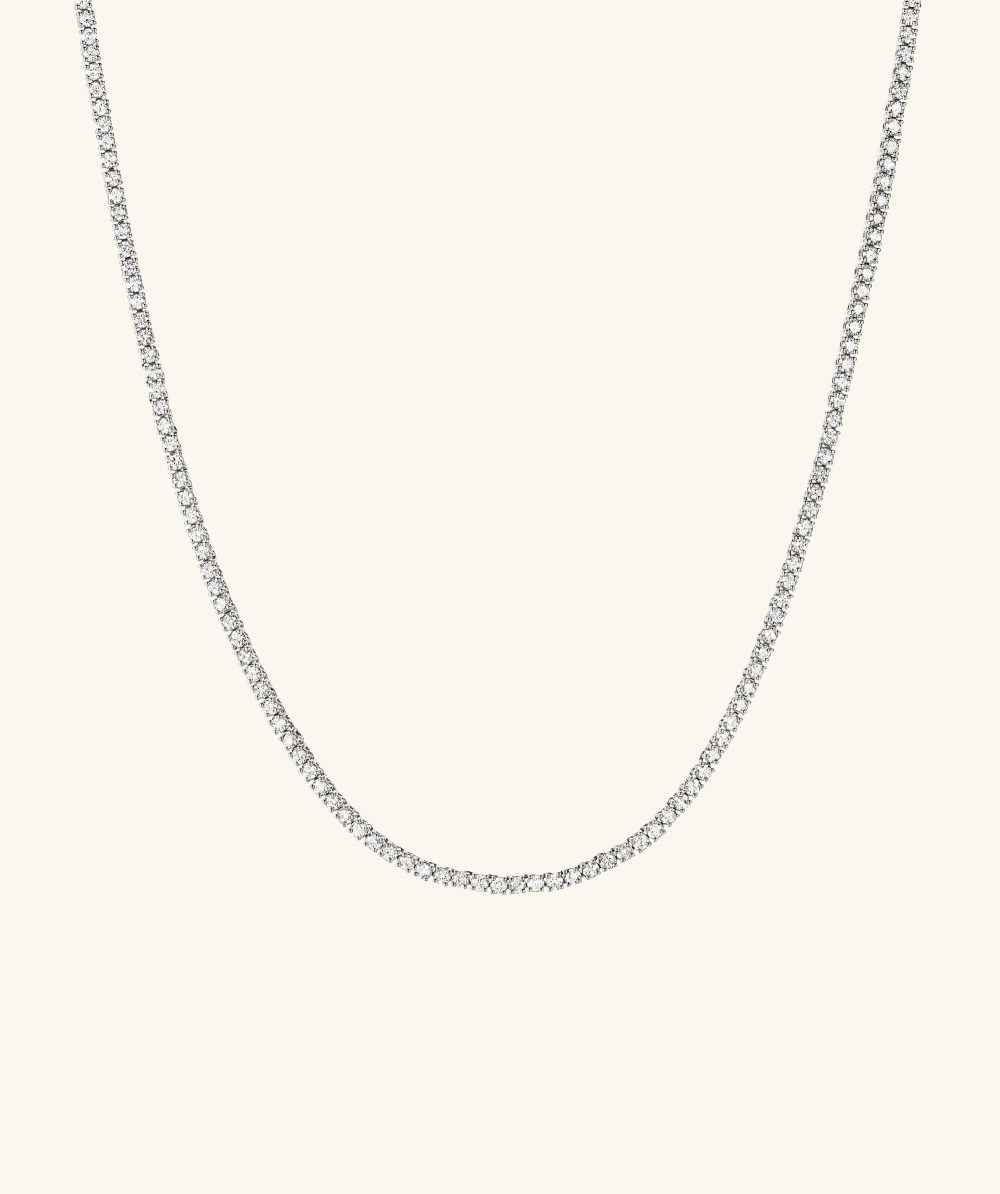 Mejuri Diamond Tennis Necklace 1.8mm - 14k White Gold Canada Store